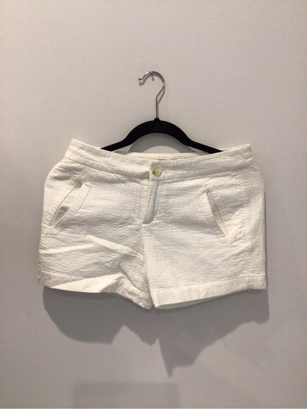 Banana Republic White Textured High-Waist Women's Shorts